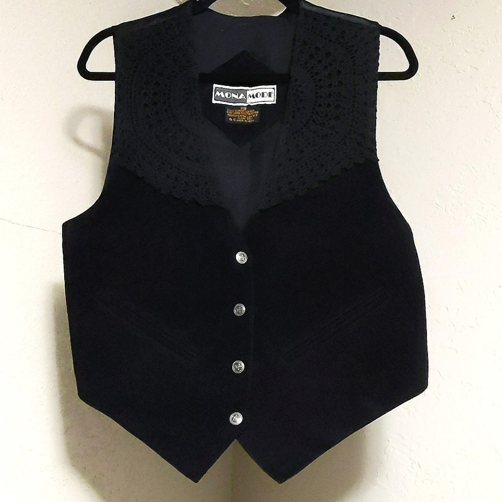 Vintage western leather vest
